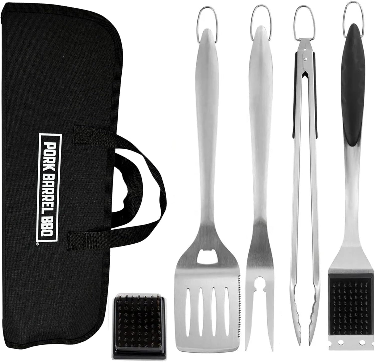 Pork Barrel BBQ Tool Set Grill Kit - Premium Stainless Steel BBQ Grill Accessories, Grilling Tools & BBQ Accessories for