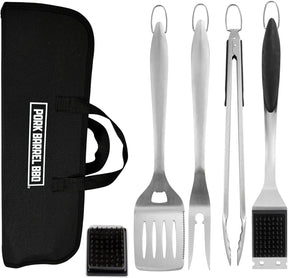 Pork Barrel BBQ Tool Set Grill Kit - Premium Stainless Steel BBQ Grill Accessories, Grilling Tools & BBQ Accessories for
