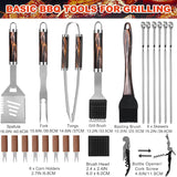 Grilljoy BBQ Accessories Grill Tools Set - 22PCS Stainless Steel Barbecue Grill Accessories for Outdoor Grill with Black