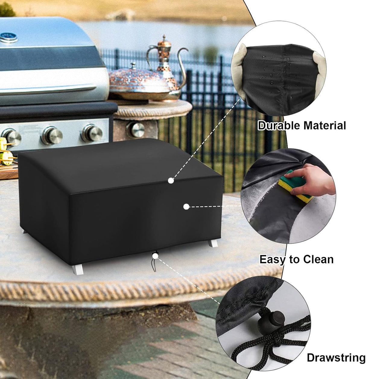 Grill Cover for Cuisinart CGG-306 Propane Grill, Portable Grill Cover for Pit Boss 75275 Stainless Steel Two-Burner Grill,