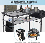 RedSwing Portable Grill Table with Sink for Outside, Aluminum Frame Folding Grill Stand Table for Outdoor Camping Picnic