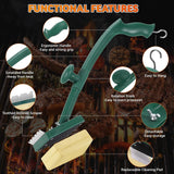 Grill Brush Bristle Free with Scraper,22" Extra Long Steam Grill Brush for Outdoor Grill,Replaceable Cleaning Head,Safe