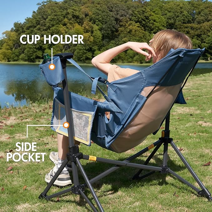 Portal Hammock Camping Chair, Portable Outdoor Swinging Chairs, Rocking Chair for Adults with Adjustable Back and Height for