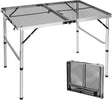 REDCAMP 36x24 Folding Grill Table for Outside, Lightweight Portable Metal Aluminum Outdoor Grill Table with Adjustable