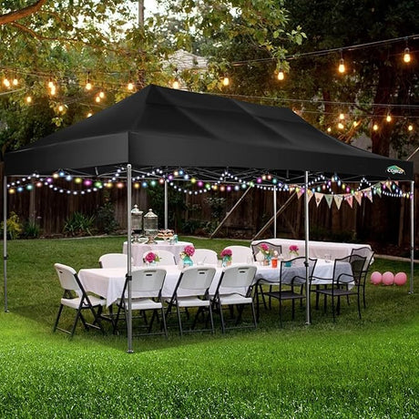 COBIZI 10x20 Heavy Duty Pop up Canopy Tent Easy Up Commercial Outdoor Canopy Wedding Party Tents for Parties All Season Wind
