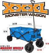 Creative Outdoor Push Pull Stroller Wagon for Kids, 250lbs Weight Capacity, XXXL Monster Series, Collapsible Giant