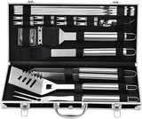 Grilljoy BBQ Accessories Grill Tools Set - 22PCS Stainless Steel Barbecue Grill Accessories for Outdoor Grill with Black