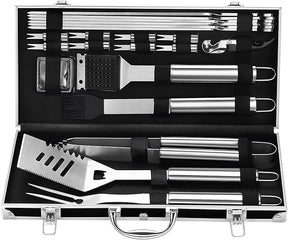 Grilljoy BBQ Accessories Grill Tools Set - 22PCS Stainless Steel Barbecue Grill Accessories for Outdoor Grill with Black