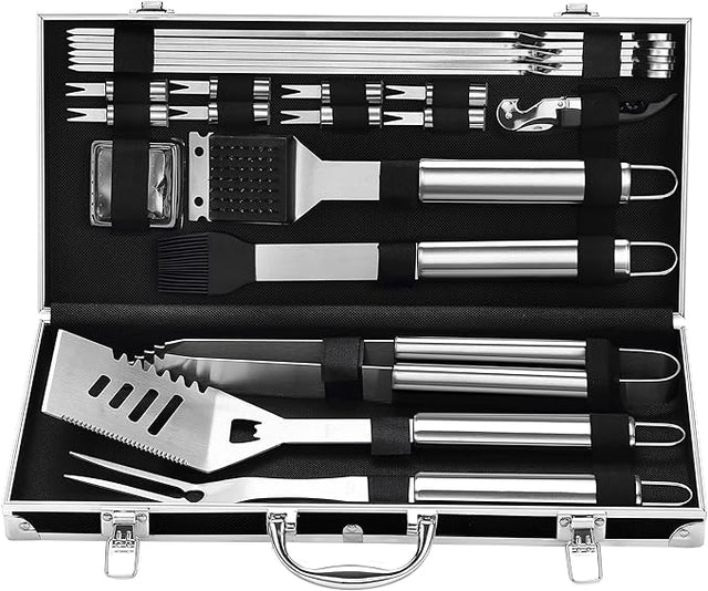 Grilljoy BBQ Accessories Grill Tools Set - 22PCS Stainless Steel Barbecue Grill Accessories for Outdoor Grill with Black