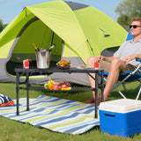 Folding Camping Table with Storage Net, 3ft Camping Table Aluminum Folding Table with 3 Adjustable Height Max 27.5 Inch