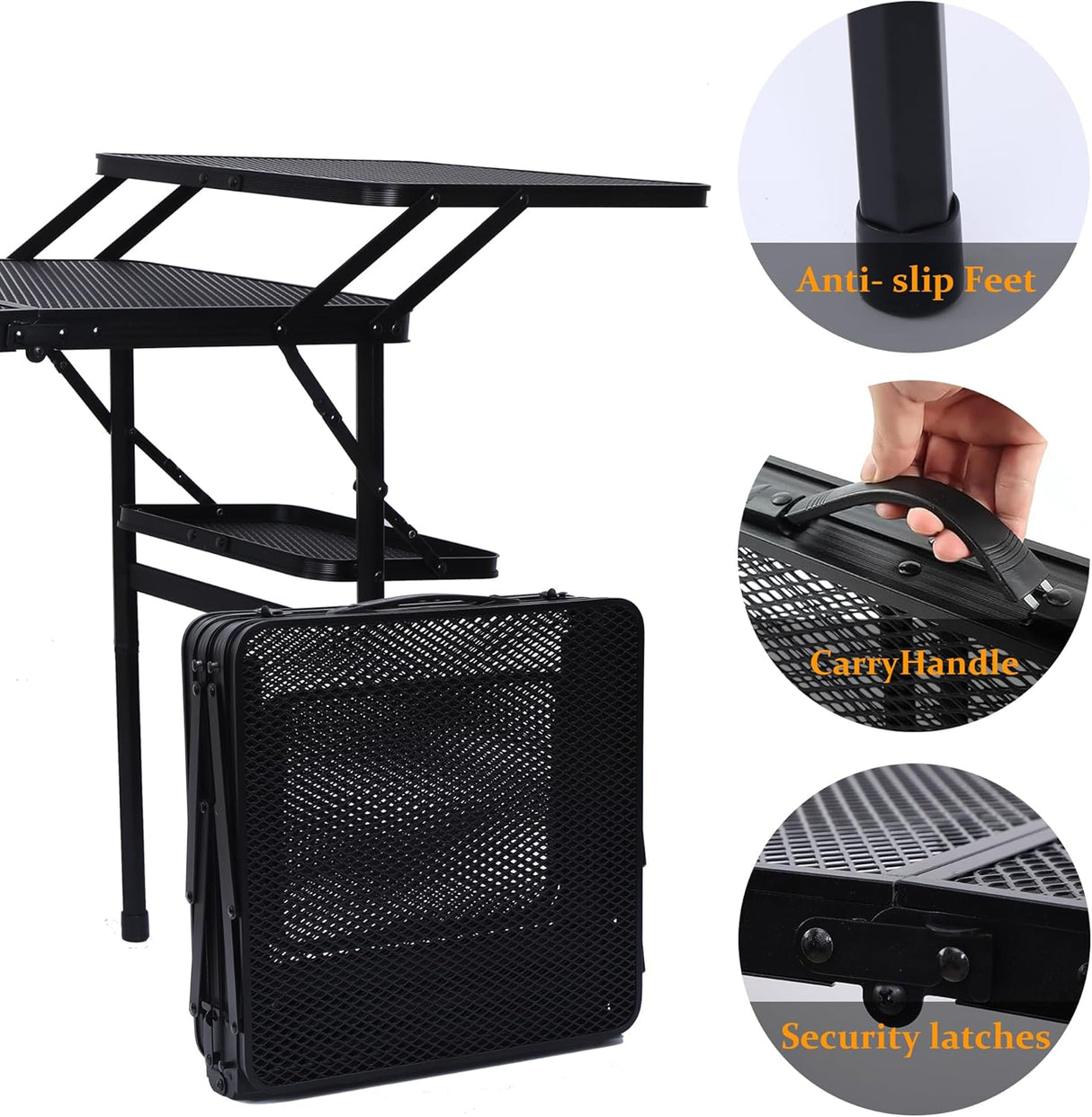 Nice C Camping Table, Compact Folding Table, Grill Table, Outdoor Tables, Camping Tables That Fold Up Lightweight, with 4