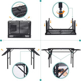 Nice C Folding Grill Table, Camping Table, Tailgate Tables, Grill Tables, Outdoor, Metal Folding Adjustable Height&Width,
