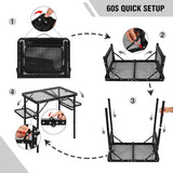 RedSwing Folding Grill Table with Extra Space, Adjustable Height Portable Small Stand Table for Outdoor Indoor Camping