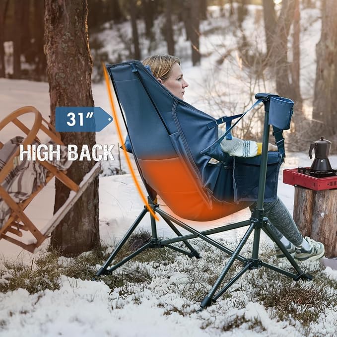 Portal Heated Hammock Camping Chair, Portable Outdoor Swinging Chairs, Rocking Chair for Adults with Adjustable Back and