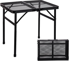23”L×15”W×22”H Small Metal Folding Table, Camping Grill BBQ Side Table for Outdoor Garden Patio Yard- Portable Lightweight,