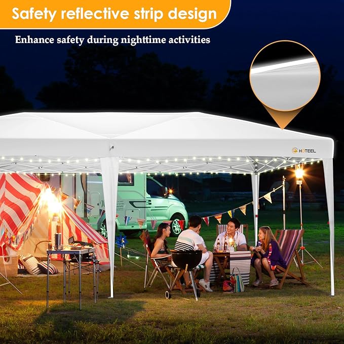HOTEEL 10x20 Pop up Canopy with Sidewalls, One Push Outdoor Tents for Parties Waterproof Canopy Tent with Reinforce Rod,