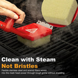 BBQ Grill Cleaner Brush, EEFINITE Steam Grill Brush for Outdoor Grilling with Replacement Scrub Sponge + Superior Scraper,