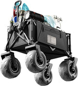 DXZ Beach Wagon Cart with Big Wheels for Sand - Folding Collapsible Wagon, Heavy Duty Wagons Carts Foldable for Beach,