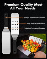 Griddle Accessories Kit - 136PCS Flat Top Grill Accessories for Blackstone and Camp Chef Metal Spatula Tools Set with Burger