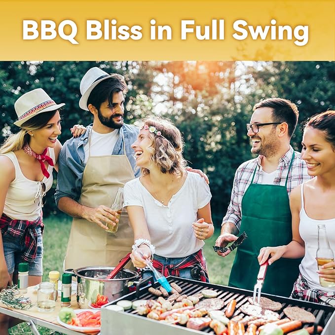 Skewers for Grilling, 17" (6 Pcs) Wooden Handle Double Pronged Stainless Steel Flat Kabob Skewers with Push Bar, Reusable