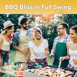 Skewers for Grilling, 17" (6 Pcs) Wooden Handle Double Pronged Stainless Steel Flat Kabob Skewers with Push Bar, Reusable