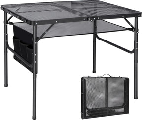 RedSwing Folding Grill Table,Aluminum Portable Grill Stand Table for Outdoor Camping Picnic BBQ Lightweight, Adjustable