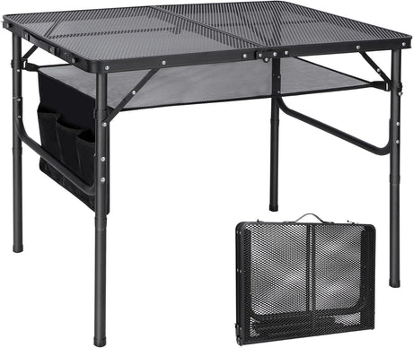 RedSwing Folding Grill Table,Aluminum Portable Grill Stand Table for Outdoor Camping Picnic BBQ Lightweight, Adjustable