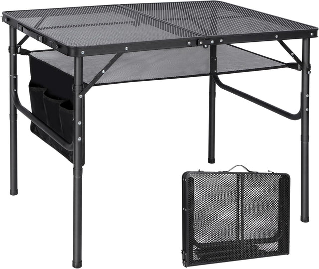 RedSwing Folding Grill Table,Aluminum Portable Grill Stand Table for Outdoor Camping Picnic BBQ Lightweight, Adjustable