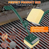 Grill Brush Bristle Free with Scraper,22" Extra Long Steam Grill Brush for Outdoor Grill,Replaceable Cleaning Head,Safe