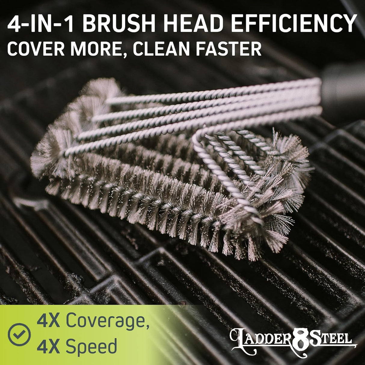 Heavy Duty Grill Brush for Outdoor Grill - Safe Grill Brush Designed by Firefighter | Barbecue Grill Brush & BBQ Brushes for