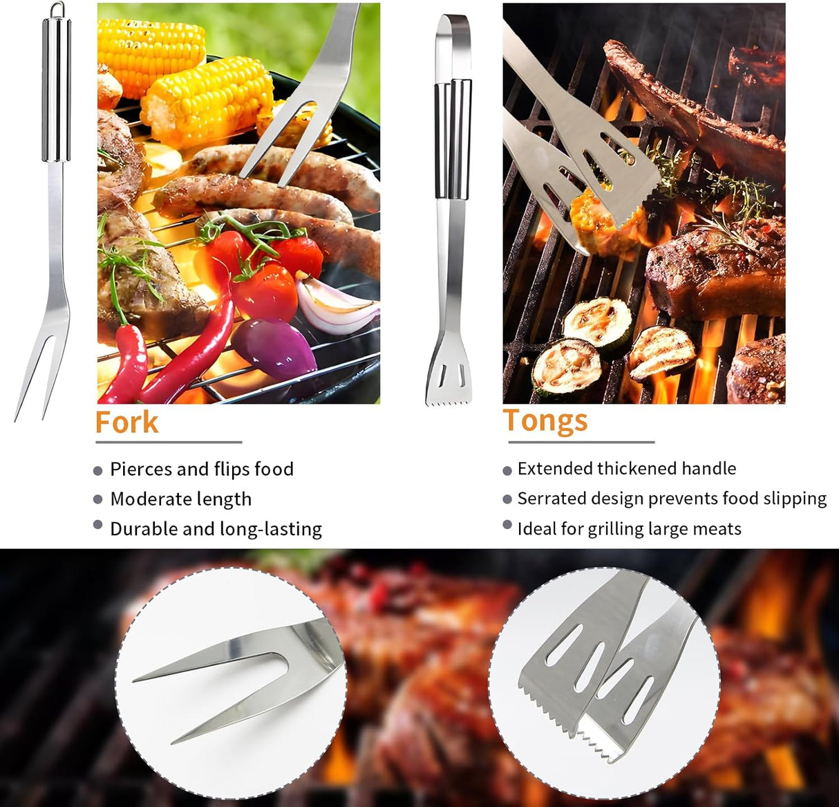 11Pcs Stainless Steel BBQ Grilling Accessories Set, Dad Gifts for Fathers Day Grilling Gifts,Portable Practical Grill Tools