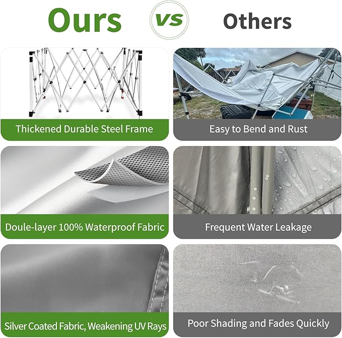 Shades 10x10 Pop Up Canopy,Heavy Duty Beach Tent with Carrying Bag for Easy Moving,Sun Shelter for