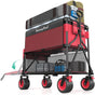 SUNNYFEEL Heavy Duty Collapsible Outdoor Utility Wagon Cart 500LB Capacity Adjustable Handlebar,Foldable Beach Wheels Stable