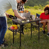 RedSwing Folding Grill Table with Extra Space, Adjustable Height Portable Small Stand Table for Outdoor Indoor Camping