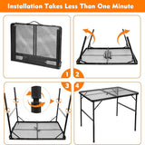 Folding Table, Easy for Storage, Compact and Portable Picnic Table for Grill, Outdoor Camping, Garden, Patio, Dining, BBQ,