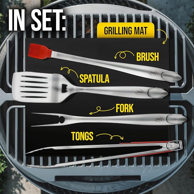 Kaluns BBQ Grilling Accessories, Grilling Gifts for Men Dad, Grill Tools for Outdoor Grill, Heavy Duty Stainless Steel Grill