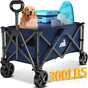 Collapsible Wagon Cart Foldable with 300lbs Load-Bearing, Heavy Duty Folding Wagons Carts with All Terrain Wheels, Utility