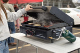 Gridiron Gameday 24" Flat Top Grill - Portable Tabletop Griddle with Hinged Lid, 24,000 BTUs, Flamethrower Ignition, Dual