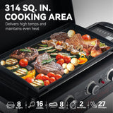Royal Gourmet PD3001 3-Burner Propane Gas Griddle with Collapsible Stand, 23-Inch Portable Griddle with Side Table & 314 Sq.