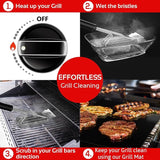 KITCHEN PERFECTION Safe Wire Grill Brush for Outdoor Grill w/Grill Scraper & Grill Mat Grill Cleaning Kit -Extended Handle