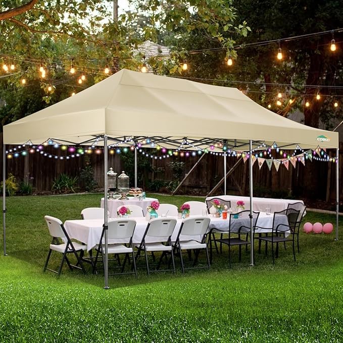 COBIZI 10x20 Canopy with Sidewalls, Heavy Duty Party Tent Pop up carpas para Fiestas, Tents for Parties, Wedding, Outdoor