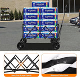 Wagons Carts Foldable with All-Terrain Big Wheels 400 LBS, Heavy Duty Collapsible Utility Wagon Cart, Folding Grocery Cart