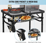 RedSwing Folding Grill Table, Lightweight Height Adjustable Aluminum Table with Mesh Desktop and Mesh Bag for Outdoor