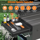 Silicone Grill Mat Compatible with Blackstone, Silicone Griddle Tools with Drip Pad, Spatula Mat for Outdoor Grill Kitchen