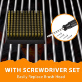 ENLOY Copper Wire Grill Brush Replacement Head, Grill Cleaning Bristle Brush with 4 Screws, BBQ Cleaning Replacement Brush