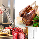 Meat Injector Syringe Stainless Steel Outdoor Meat Kit Marinade Flavor Food Injector Syringes with 4 Marinades Needles Grill