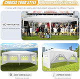 HOTEEL 10x20 Pop up Canopy with Sidewalls, One Push Outdoor Tents for Parties Waterproof Canopy Tent with Reinforce Rod,
