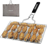 Shallow Grill Basket Fish Grill Basket, Fish Grilling Basket BBQ Fish Grill Baskets for Outdoor Grill,Grill Basket with