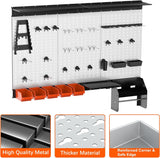 TORACK Pegboard Wall Organizer 4 ft. Garage Metal Pegboard Tool Organizer System, Tools Storage Peg Board Kit with Hooks and