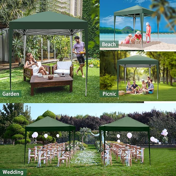Outvita 6.5x6.5ft Pop Up Canopy Tent, Outdoor Instant Shelter Folding Canopy with Carry Bag for Commercial Events, Party,